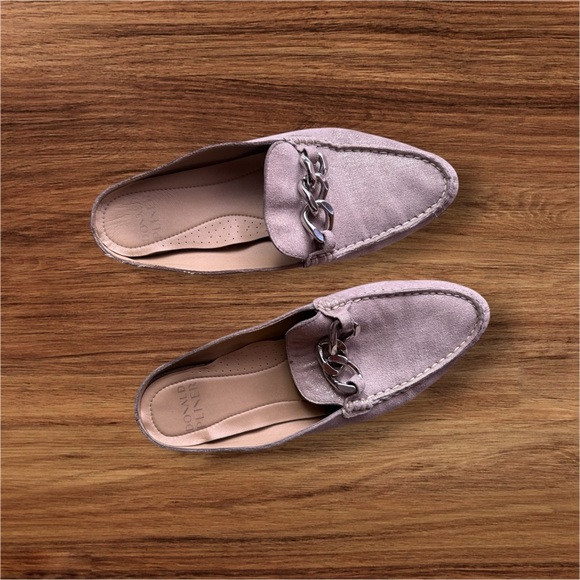 Donald Pliner Women's Bless 8.5 B  Distressed Metallic Mules Light Pink  Taupe - Picture 2 of 16